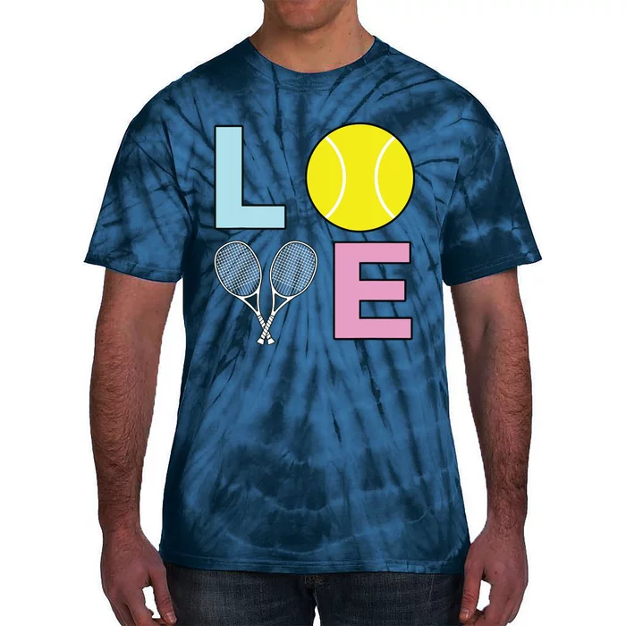 I Love Tennis Tennis Player Tie-Dye T-Shirt