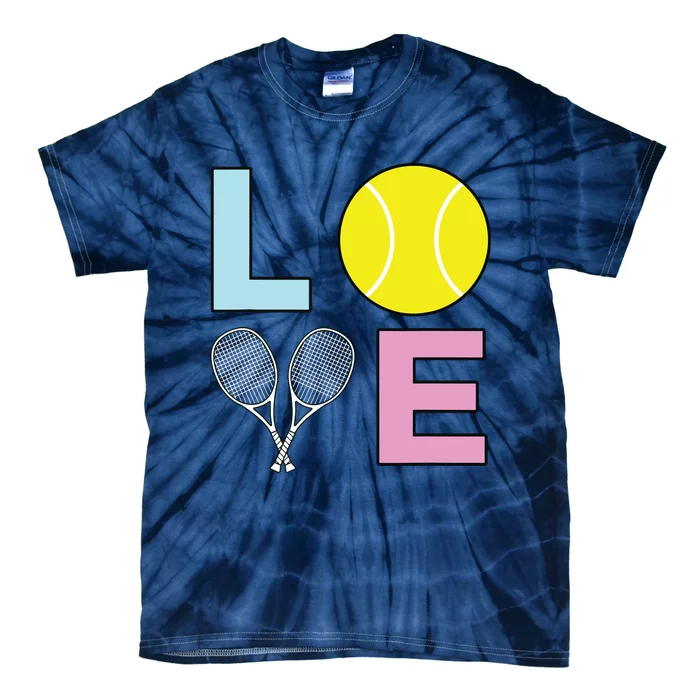 I Love Tennis Tennis Player Tie-Dye T-Shirt