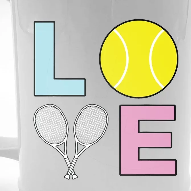 I Love Tennis Tennis Player Front & Back Beer Stein