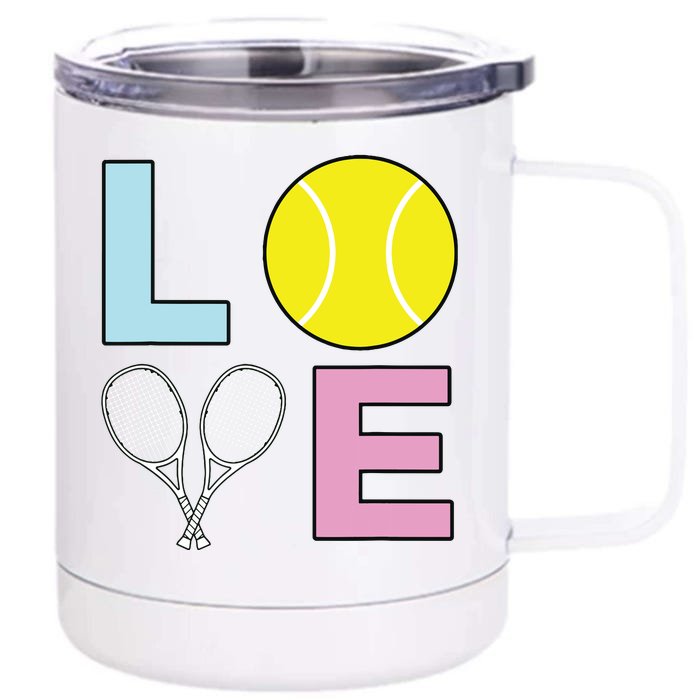 I Love Tennis Tennis Player Front & Back 12oz Stainless Steel Tumbler Cup