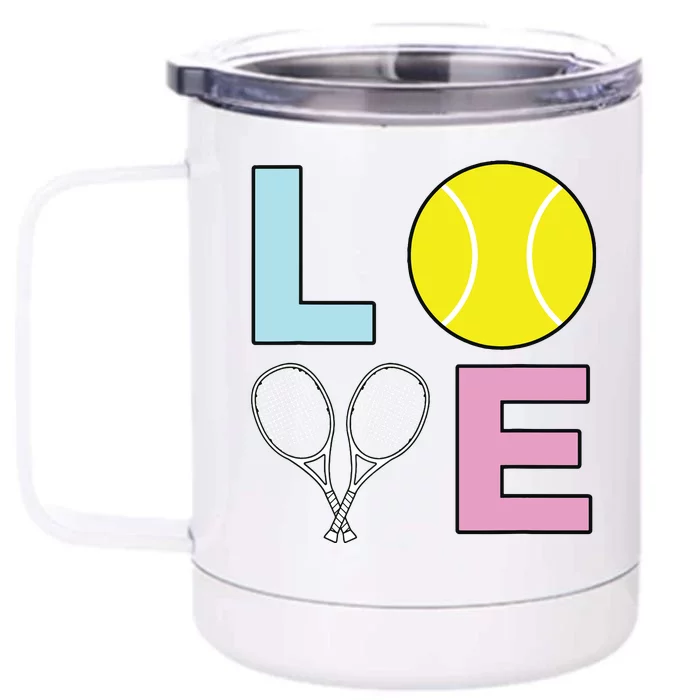 I Love Tennis Tennis Player Front & Back 12oz Stainless Steel Tumbler Cup