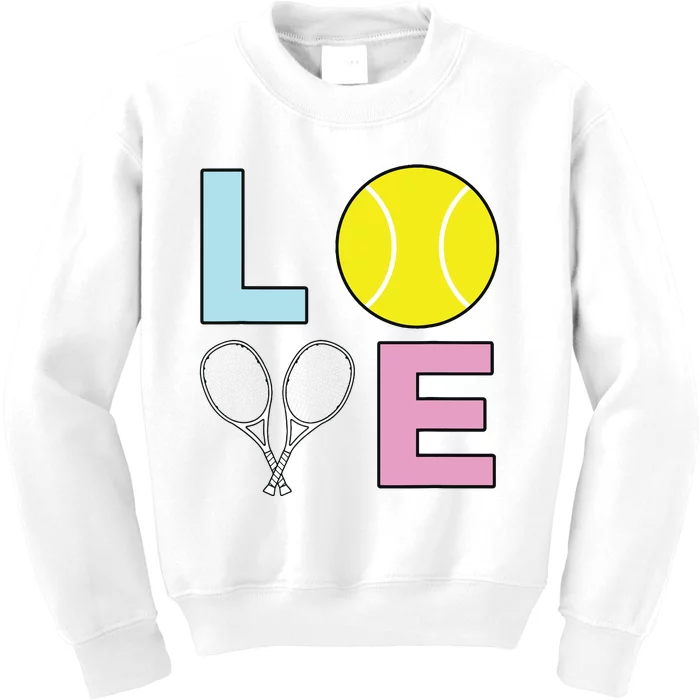 I Love Tennis Tennis Player Kids Sweatshirt