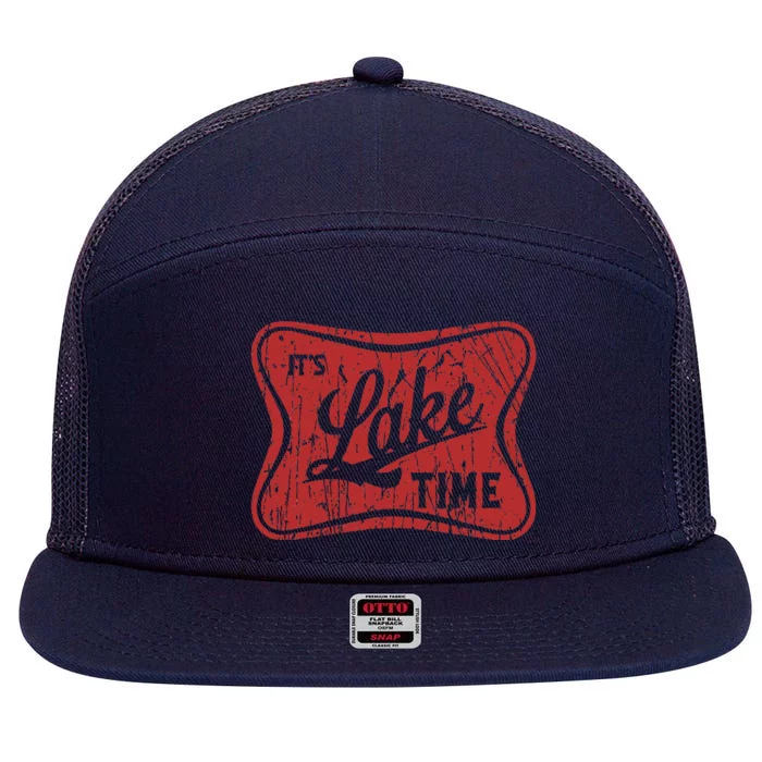 ItS Lake Time Summer Lake Camper Life 7 Panel Mesh Trucker Snapback Hat