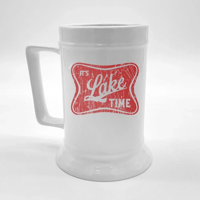 ItS Lake Time Summer Lake Camper Life Front & Back Beer Stein