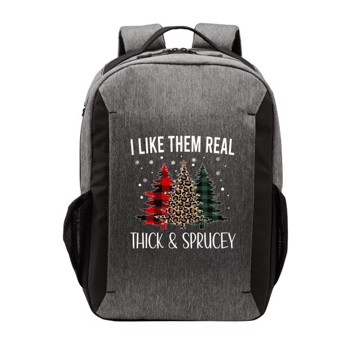 I Like Them Thick And Sprucey Funny Christmas Colorful Tree Vector Backpack