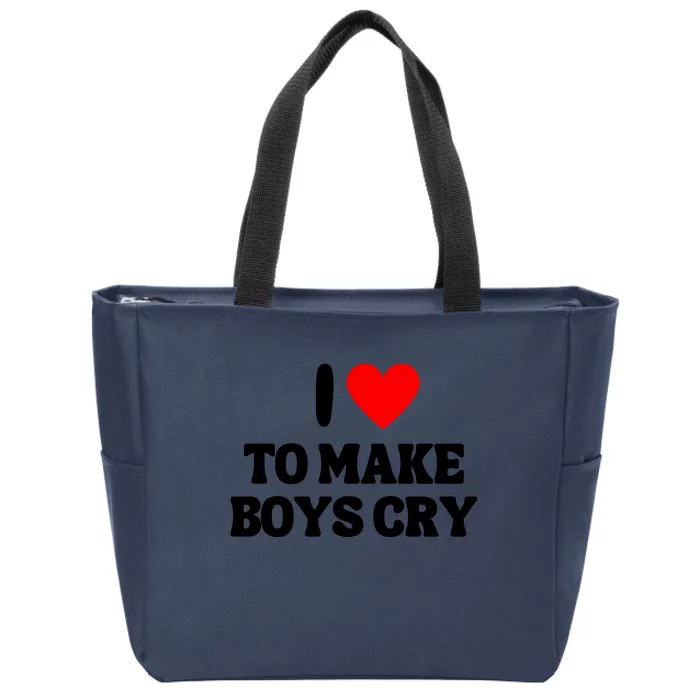 I Love To Make Boys Cry Red Heart Love Girls Zip Tote Bag