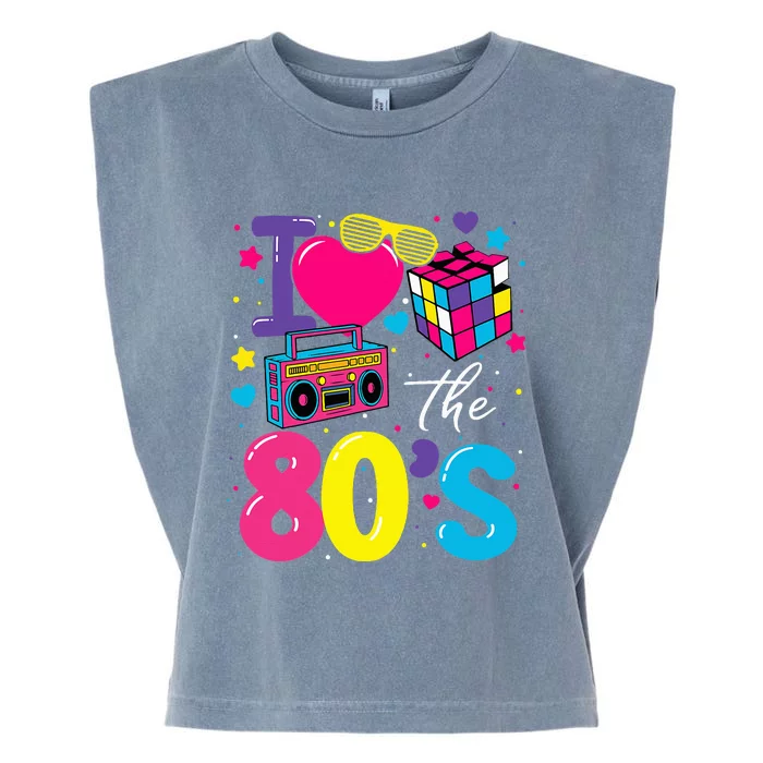 I Love The 80s 80's Party Retro birthday Garment-Dyed Women's Muscle Tee