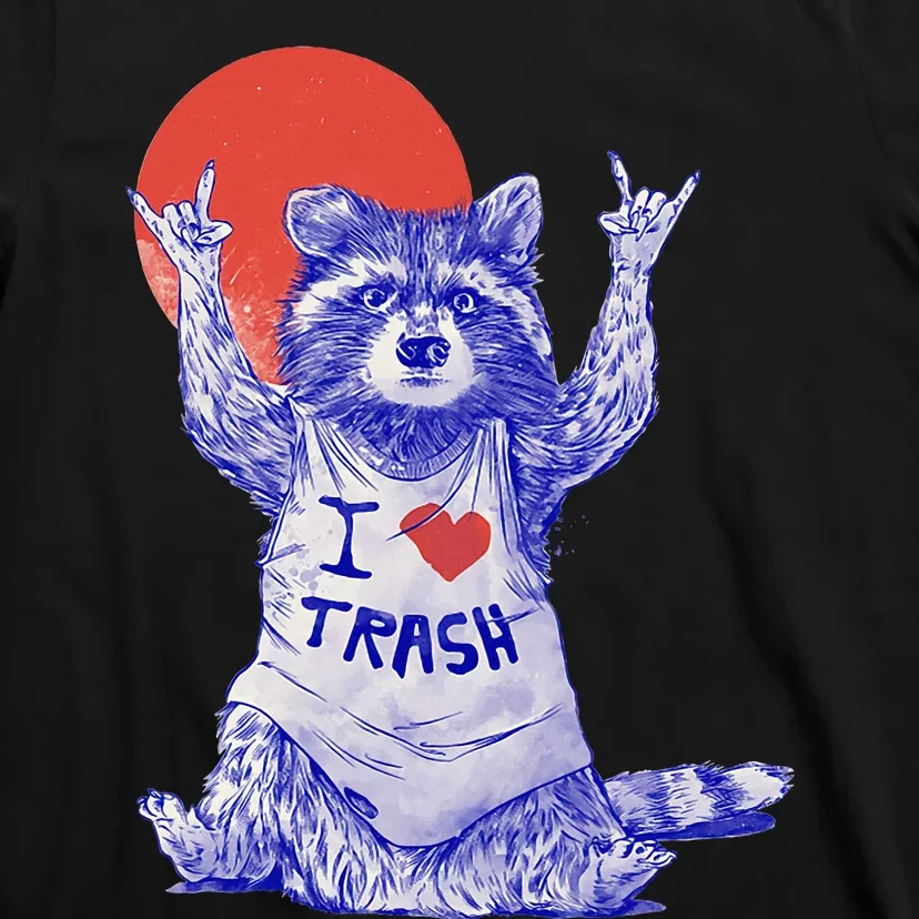 I Love Trash Raccoon Japanese Retro Style T-Shirt