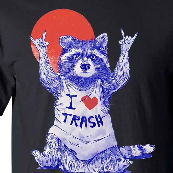 I Love Trash Raccoon Japanese Retro Style Tall T-Shirt