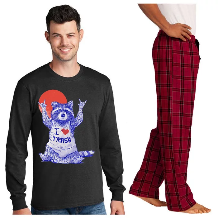 I Love Trash Raccoon Japanese Retro Style Long Sleeve Pajama Set