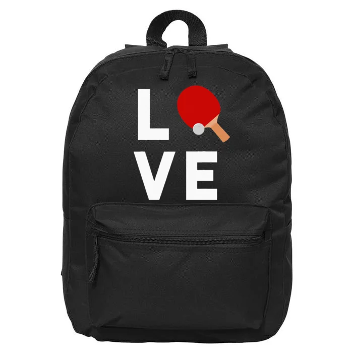 I Love Table Tennis Cute Funny Ping Pong 16 in Basic Backpack