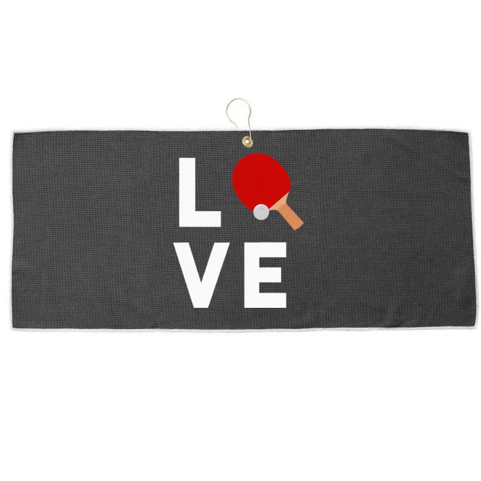 I Love Table Tennis Cute Funny Ping Pong Large Microfiber Waffle Golf Towel