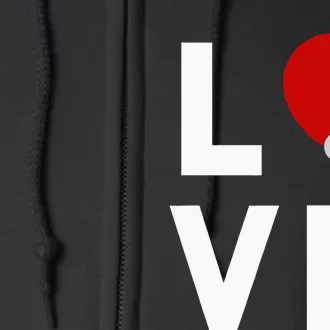 I Love Table Tennis Cute Funny Ping Pong Full Zip Hoodie