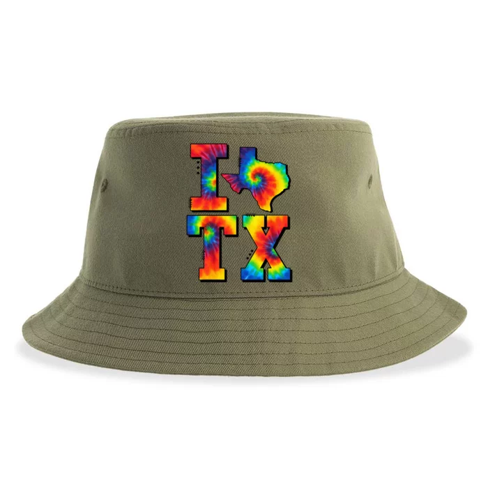 I Love Texas Tie Dye Texas Lovers Sustainable Bucket Hat