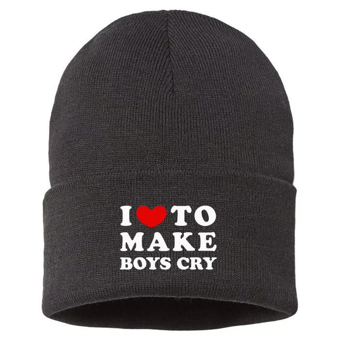 I Love To Make Boy Cry I Like To Make Boy Cry Sustainable Knit Beanie