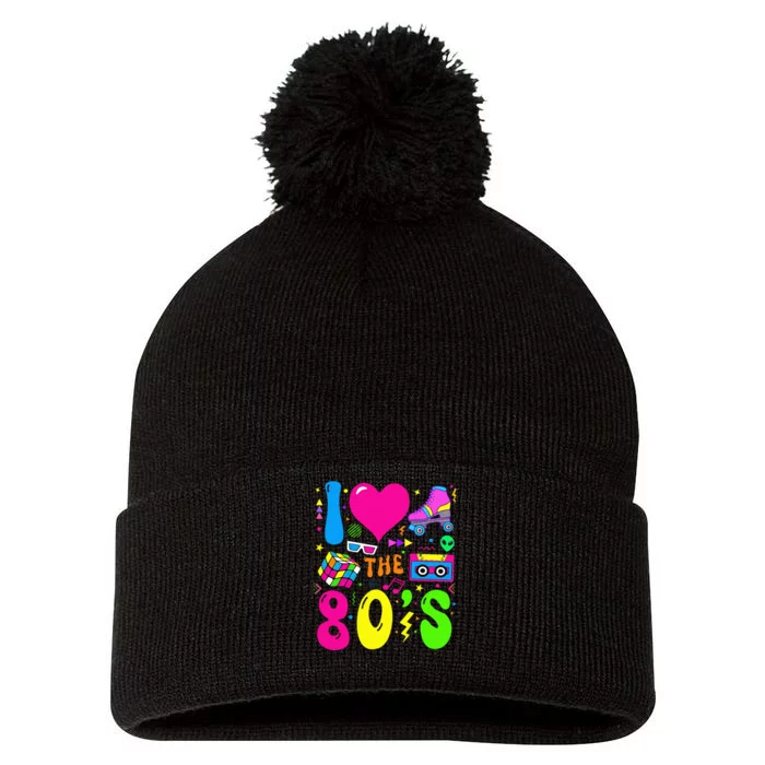 I Love The 80S Party 1980s Themed Costume 80s Pom Pom 12in Knit Beanie