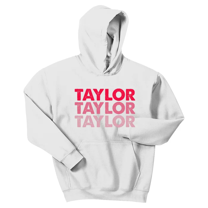 I Love Taylor First Name Taylor Kids Hoodie