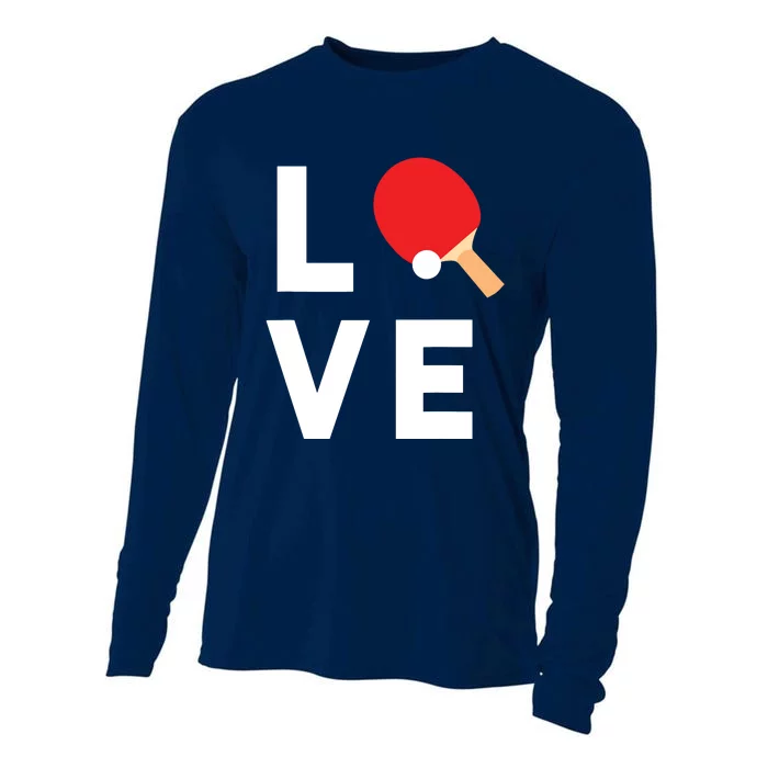 I Love Table Tennis Shirts Cute Funny Ping Pong Gift Idea Cooling Performance Long Sleeve Crew