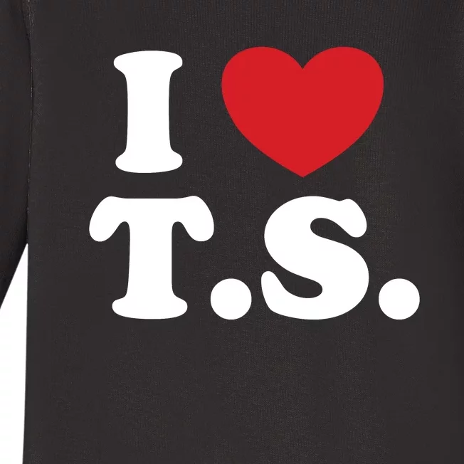 I Love T.S. I Heart T.s. Baby Long Sleeve Bodysuit