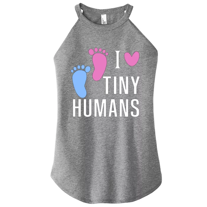 I Love Tiny Hu Cute Feet Lover Gift Women’s Perfect Tri Rocker Tank