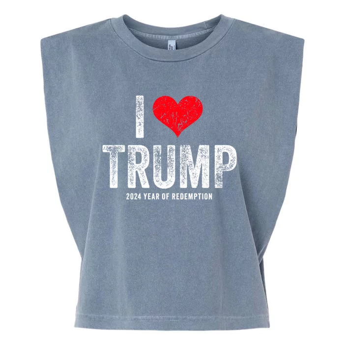 I Love Trump 2024 Year Of Redemption Gift Garment-Dyed Women's Muscle Tee