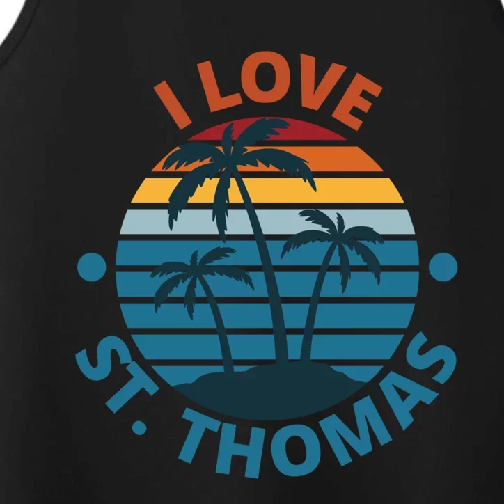 I Love The Heart Of St Thomas Gift Performance Tank