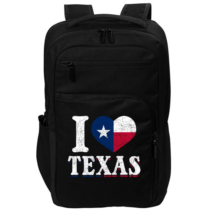 I Love Texas Flag Heart Proud Patriotic Texan Texas Great Gift Impact Tech Backpack