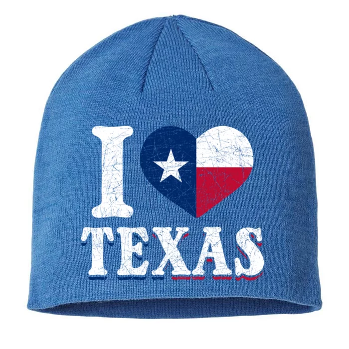 I Love Texas Flag Heart Proud Patriotic Texan Texas Great Gift 8 1/2in Sustainable Knit Beanie