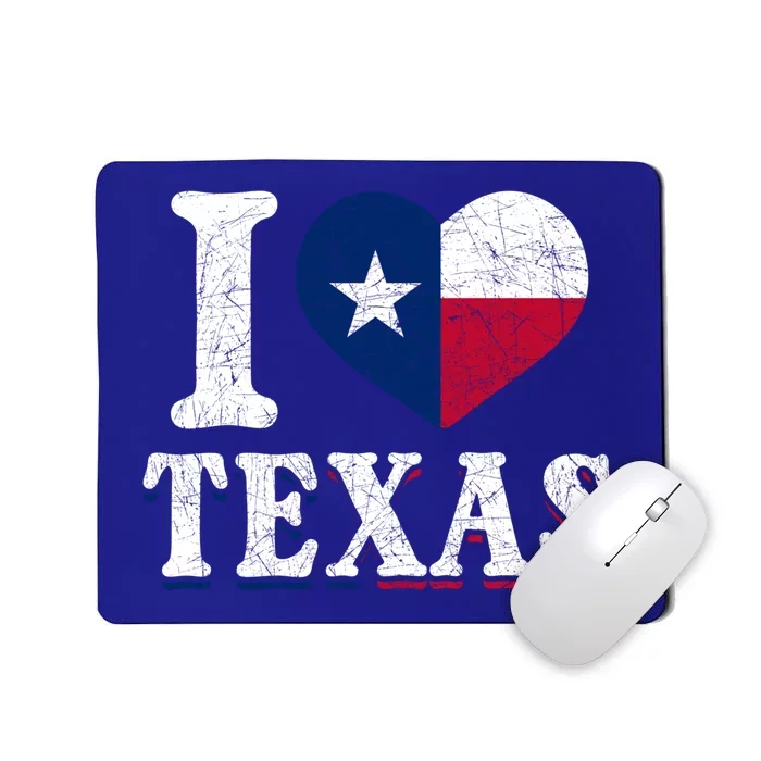 I Love Texas Flag Heart Proud Patriotic Texan Texas Great Gift Mousepad