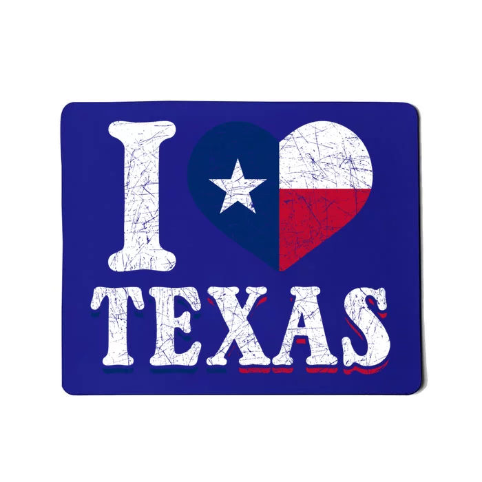 I Love Texas Flag Heart Proud Patriotic Texan Texas Great Gift Mousepad