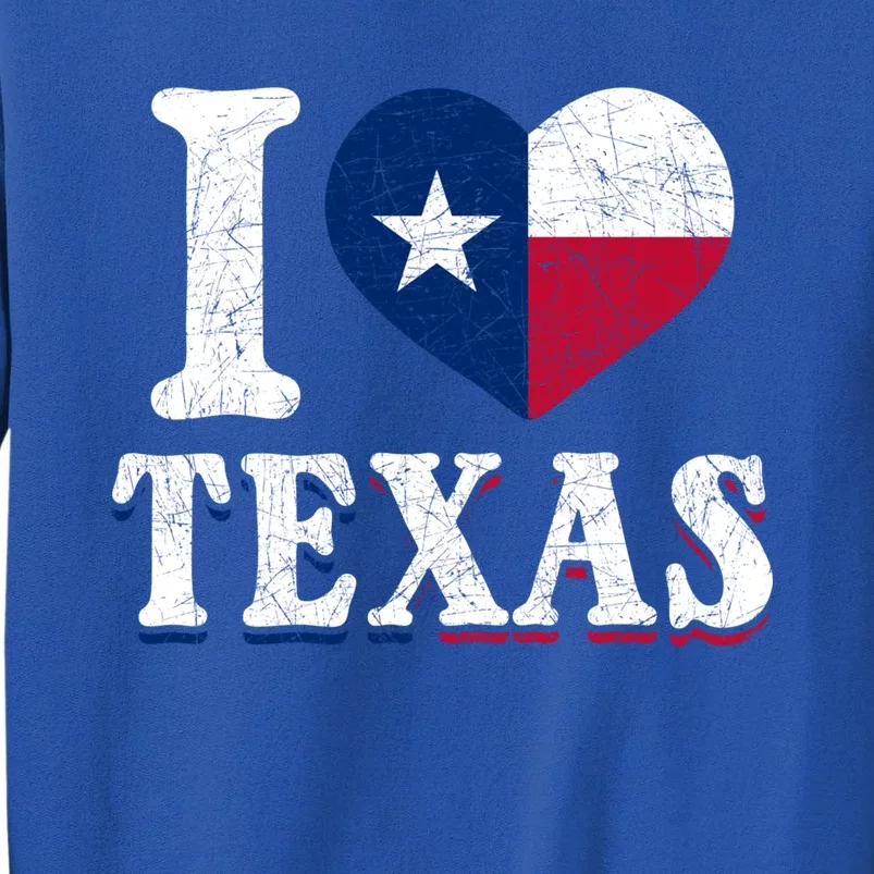 I Love Texas Flag Heart Proud Patriotic Texan Texas Great Gift Tall Sweatshirt