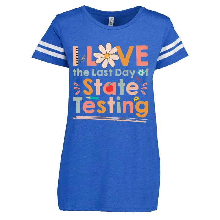 I Love (the last day of) State Testing Funny Teacher Enza Ladies Jersey Football T-Shirt