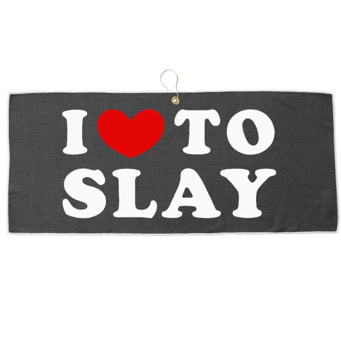 I Love To Slay I Slay Large Microfiber Waffle Golf Towel