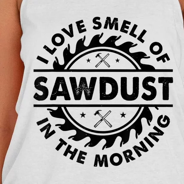 I Love The Smell Of Sawdust In The Morning Women's Knotted Racerback Tank