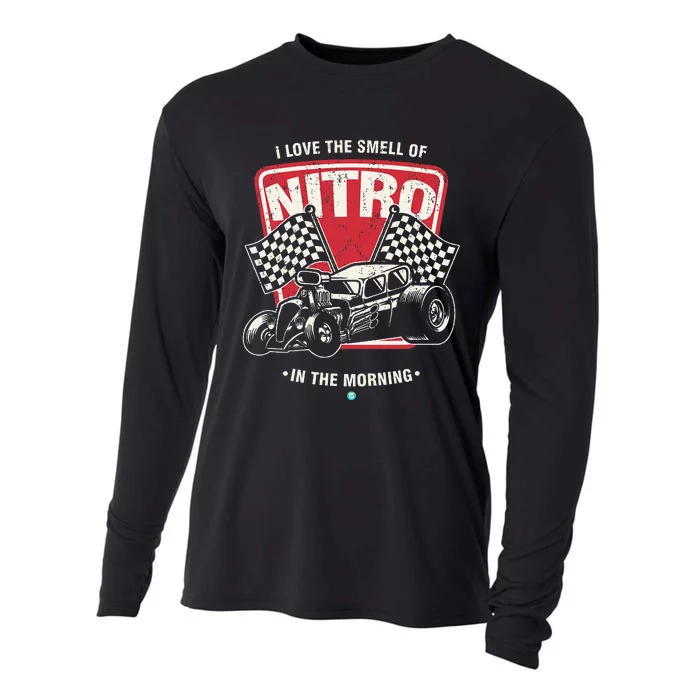 I Love The Smell Of Nitro In The Morning Drag Cooling Performance Long Sleeve Crew