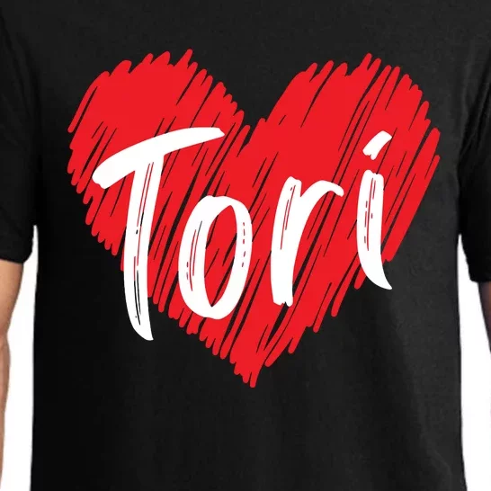 I Love Tori Heart First Name Tori Pajama Set