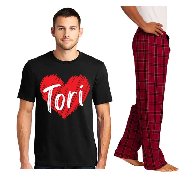 I Love Tori Heart First Name Tori Pajama Set