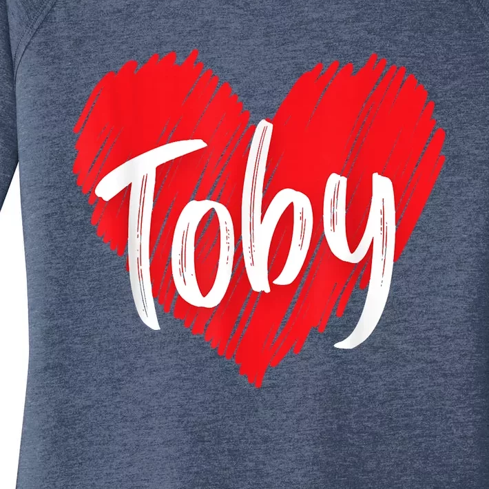 I Love Toby Heart Personalized Name Toby Women's Perfect Tri Tunic Long Sleeve Shirt