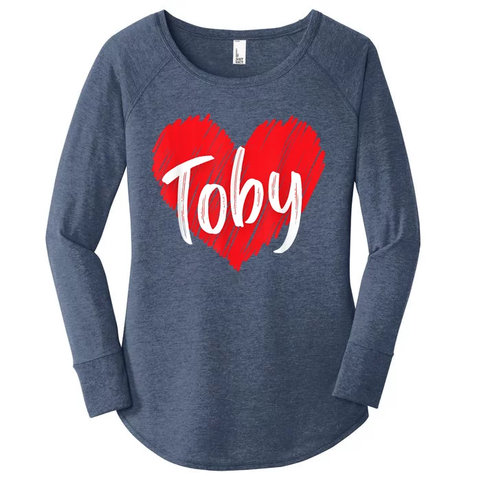 I Love Toby Heart Personalized Name Toby Women's Perfect Tri Tunic Long Sleeve Shirt