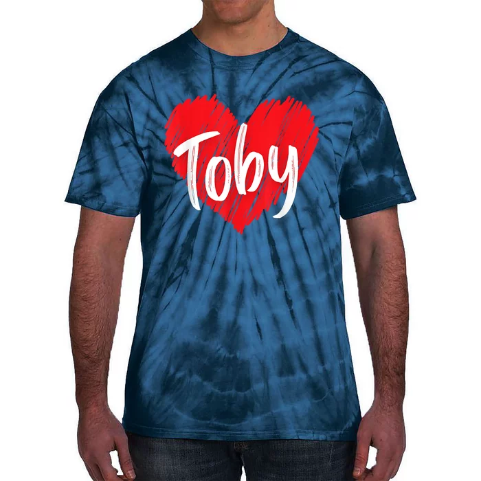 I Love Toby Heart Personalized Name Toby Tie-Dye T-Shirt