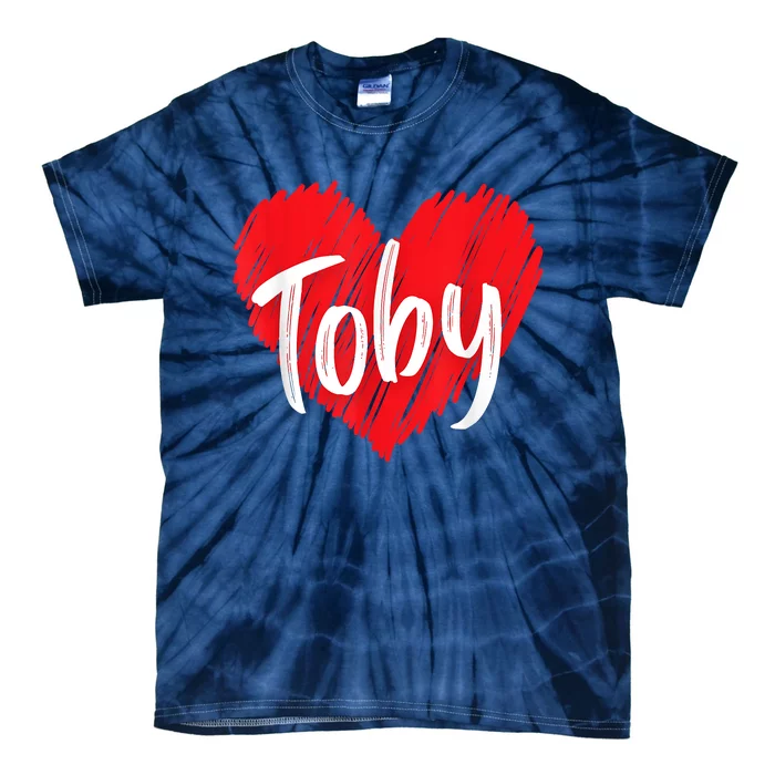 I Love Toby Heart Personalized Name Toby Tie-Dye T-Shirt