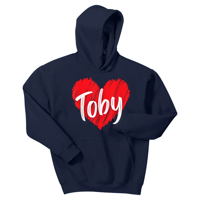 I Love Toby Heart Personalized Name Toby Kids Hoodie