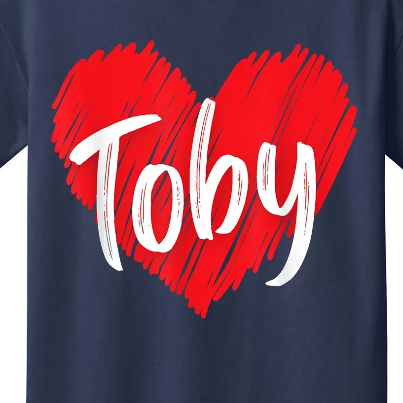 I Love Toby Heart Personalized Name Toby Kids T-Shirt