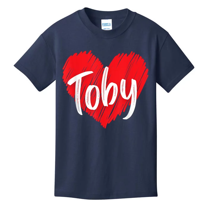 I Love Toby Heart Personalized Name Toby Kids T-Shirt