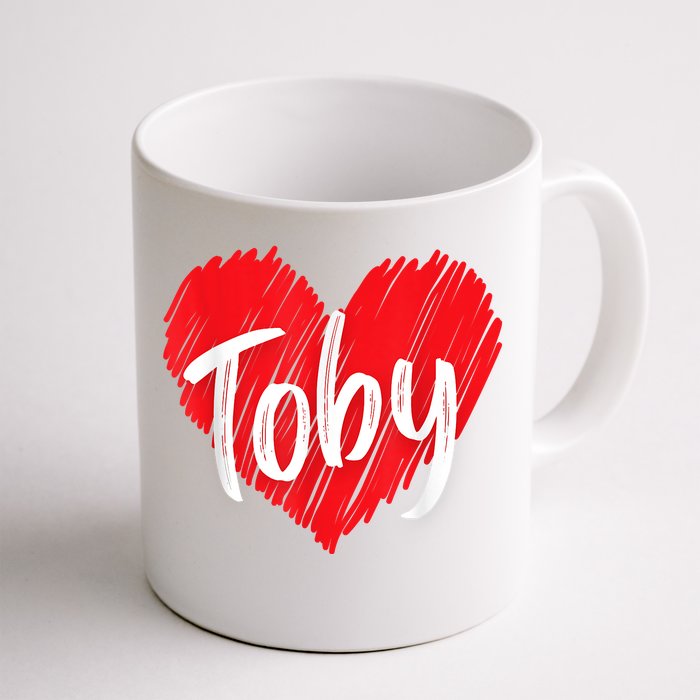 I Love Toby Heart Personalized Name Toby Front & Back Coffee Mug