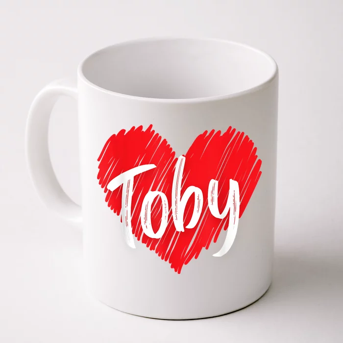 I Love Toby Heart Personalized Name Toby Front & Back Coffee Mug