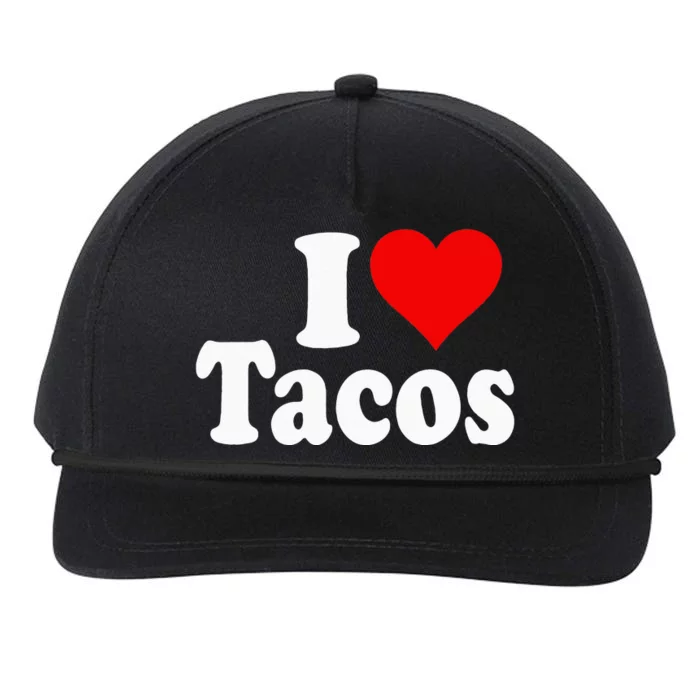 I LOVE TACOS I HEART TACOS Snapback Five-Panel Rope Hat