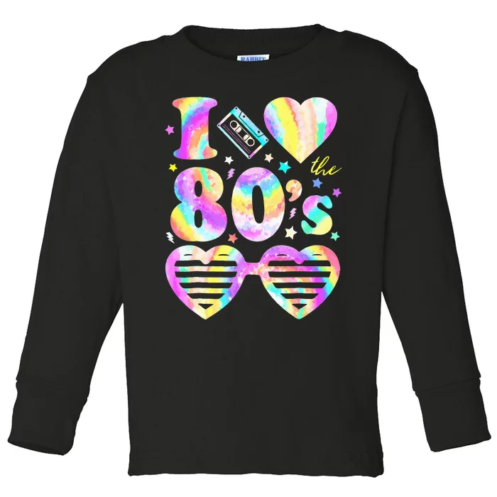 I love The 80'S 80's 90's costume Party Toddler Long Sleeve Shirt