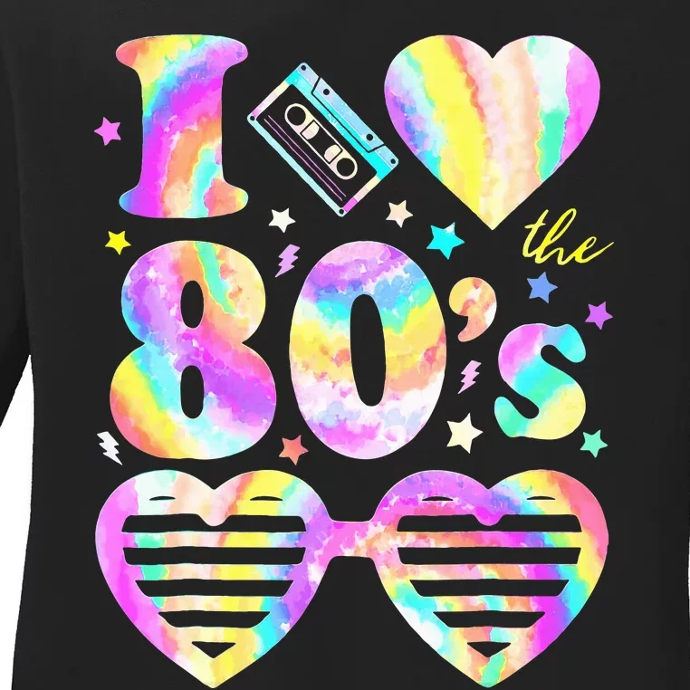 I love The 80'S 80's 90's costume Party Ladies Long Sleeve Shirt