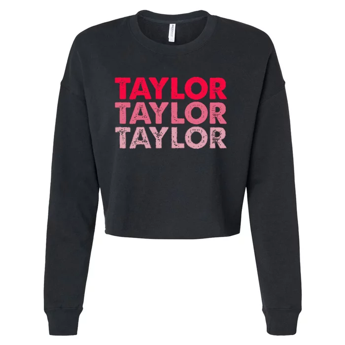 I Love Taylor Cropped Pullover Crew